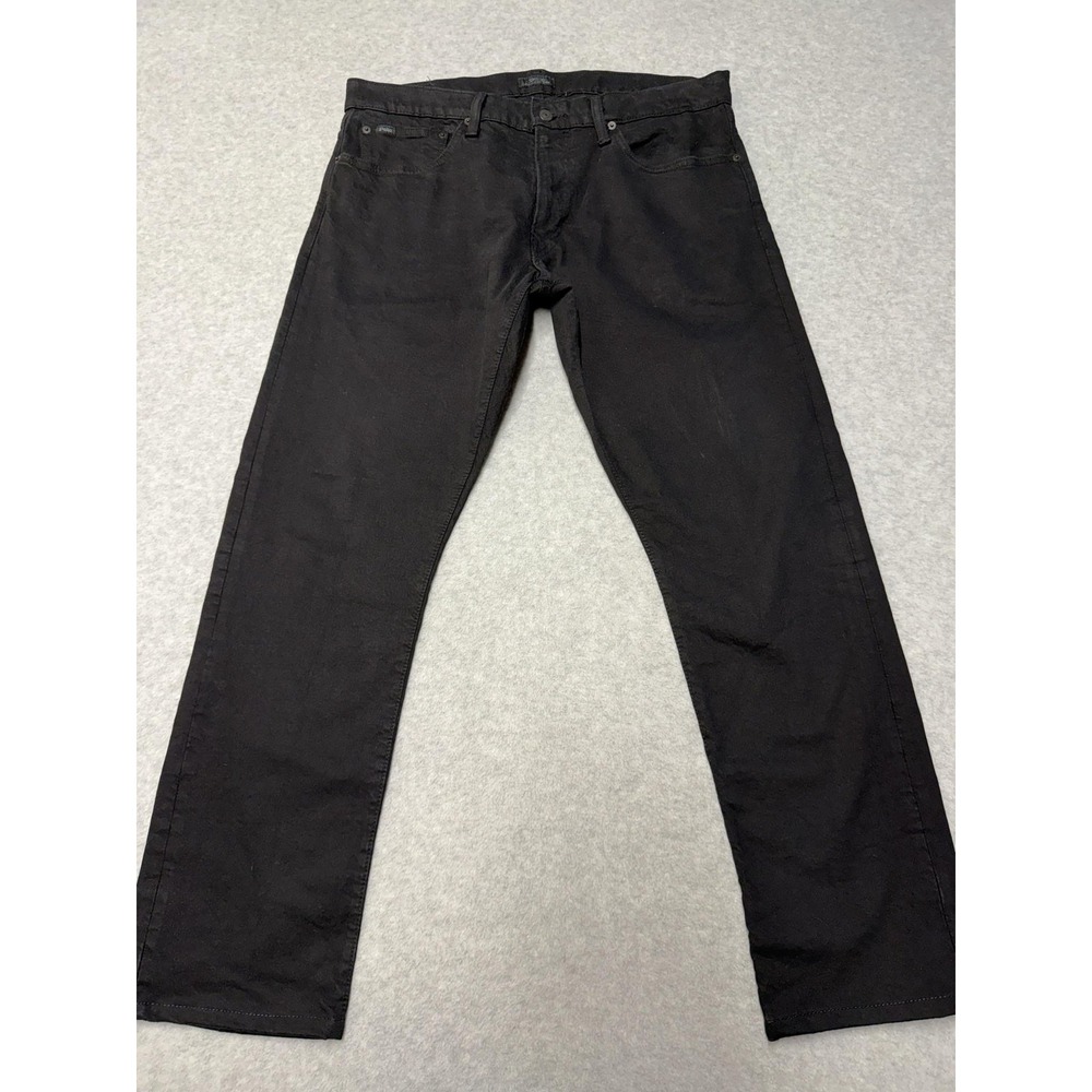 Polo Ralph Lauren Jeans Mens 34x32 Black Varick Slim Straight Stretch Denim